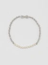 BURBERRY Pearl Detail Bicycle Chain Palladium-plated Necklace