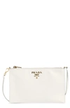 Prada Small Saffiano Leather Shoulder Bag - White In F0009 Bianco