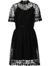 BURBERRY BURBERRY FLORAL EMBROIDERED TULLE DRESS - 黑色