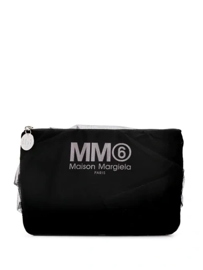 Mm6 Maison Margiela Logo Clutch Bag - 黑色 In Black