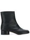 Maison Margiela Tabi 30mm Leather Ankle Boots In Black
