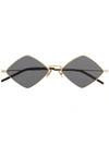 Saint Laurent Gold Tone Lisa Diamond Frame Sunglasses