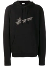 SAINT LAURENT SAINT LAURENT LOGO PRINT HOODIE - 黑色