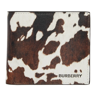 Burberry Cow Print Leather International Bifold Wallet In Black / White