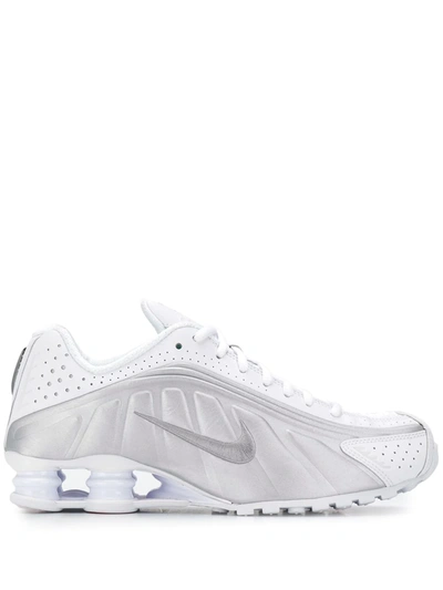 Nike Shox R4 White Bright Crimson Metallic Silver