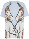 BURBERRY BURBERRY UNICORN PRINT COTTON OVERSIZED T-SHIRT - 蓝色