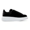 ALEXANDER MCQUEEN ALEXANDER MCQUEEN BLACK AND WHITE VELVET OVERSIZED SNEAKERS