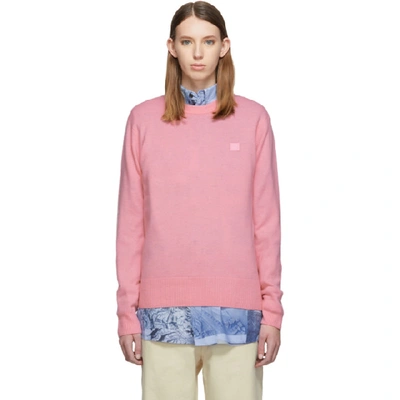 Acne Studios Pink Patch Crewneck Sweater