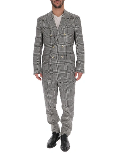 Brunello Cucinelli Checked Two Piece Suit In Grey