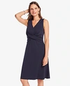 ANN TAYLOR PETITE TWIST MATTE JERSEY FLARE DRESS,507817