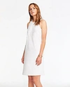 ANN TAYLOR EMBROIDERED FLORAL LINEN BLEND SHIFT DRESS,508336