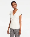 ANN TAYLOR CAP SLEEVE WRAP TOP,499059