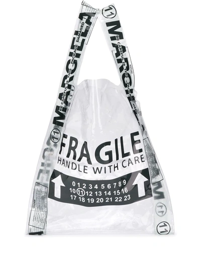 Maison Margiela Fragile Shopper Tote In Black