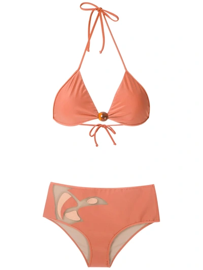 Adriana Degreas X Cult Gaia Panelled Bikini Set In Orange