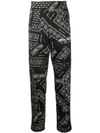 PALM ANGELS PALM ANGELS PAISLEY PRINT STRAIGHT TROUSERS - 黑色
