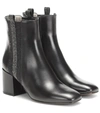 BRUNELLO CUCINELLI EMBELLISHED LEATHER ANKLE BOOTS,P00403451