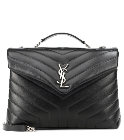 Saint Laurent Loulou Medium Leather Shoulder Bag In Black