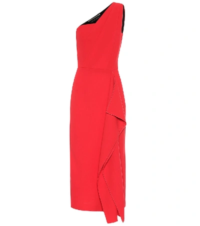 Roland Mouret Women's Rivoli One-shoulder Wool Cocktail Dress In Bright Red