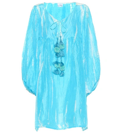 Anna Kosturova Tie-dye Silk Dress In Blue