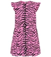 SAINT LAURENT ZEBRA-PRINT CRÊPE MINIDRESS,P00402440