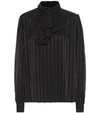 SAINT LAURENT STRIPED SILK BLOUSE,P00402448