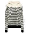 SAINT LAURENT STRIPED WOOL-BLEND HOODIE,P00402534