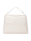 ORCIANI SVEVA MEDIUM WHITE TUMBLED LEATHER HANDBAG,10965692