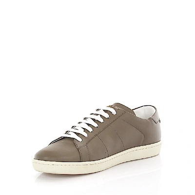 Saint Laurent Trainer Low Kalbsleder Grau In Grey