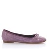 UNÜTZER CLASSIC BALLET FLATS ALLIGATOR LEATHER RIBBON PURPLE