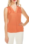 Vince Camuto Rumpled Satin Blouse In Crushed Orange