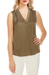 Vince Camuto Rumpled Satin Blouse In Green Oasis