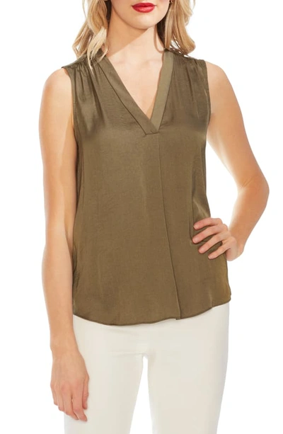 Vince Camuto Rumpled Satin Blouse In Green Oasis
