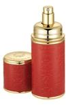 Creed Red With Gold Trim Leather Deluxe Atomizer