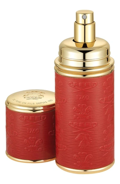 Creed Red With Gold Trim Leather Deluxe Atomizer