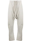 RICK OWENS DROPPED CROTCH TROUSERS
