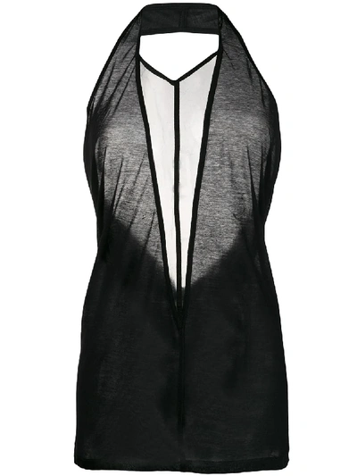 Rick Owens Mesh-panelled Tank Top - Black