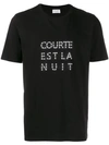 SAINT LAURENT Courte Est La Nuit print T-shirt