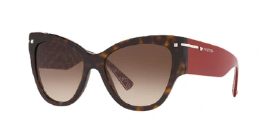 Valentino Women's Cat Eye Sunglasses, 55mm In Brown Gradient Dark Brown