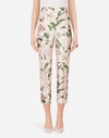 DOLCE & GABBANA LILY-PRINT SHANTUNG PANTS