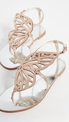 Sophia Webster Bibi Butterfly Metallic Leather Thong Sandals In Silver