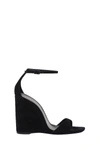 SAINT LAURENT SUEDE KIM & DARE WEDGE SANDALS,10965789