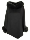 MAX MARA WSKIT PONCHO IN CASHMERE AND FOX MINK,10965947