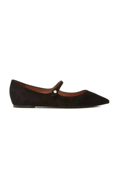 Tabitha Simmons Hermoine Embellished Suede Flats In Black