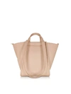 MAX MARA PURE LEATHER AND CASHMERE REVERSIBLE SMALL TOTE,10965901