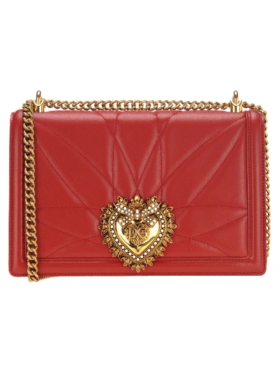 Dolce & Gabbana Large Devotion Crossbody Bag In Red