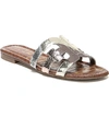 Sam Edelman Bay Cutout Slide Sandal In Metallic Embossed Leather