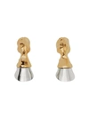BURBERRY GOLD AND PALLADIUM-PLATED HOOF EARRINGS