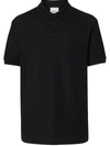 BURBERRY BURBERRY MONOGRAM MOTIF COTTON PIQUÉ POLO SHIRT - 黑色