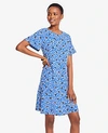 ANN TAYLOR PETITE FLORAL CLUSTER T-SHIRT DRESS,507812