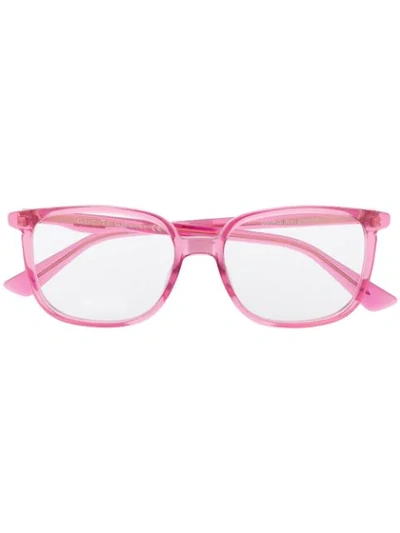 Gucci Eyewear 长方形框眼镜 - 粉色 In Pink